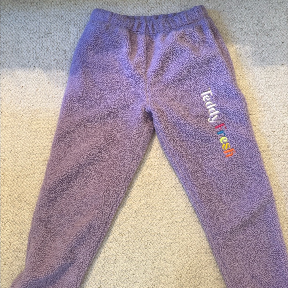 Teddy Fresh Purple Sweatpants Relaxed Fit Elastic Waistband